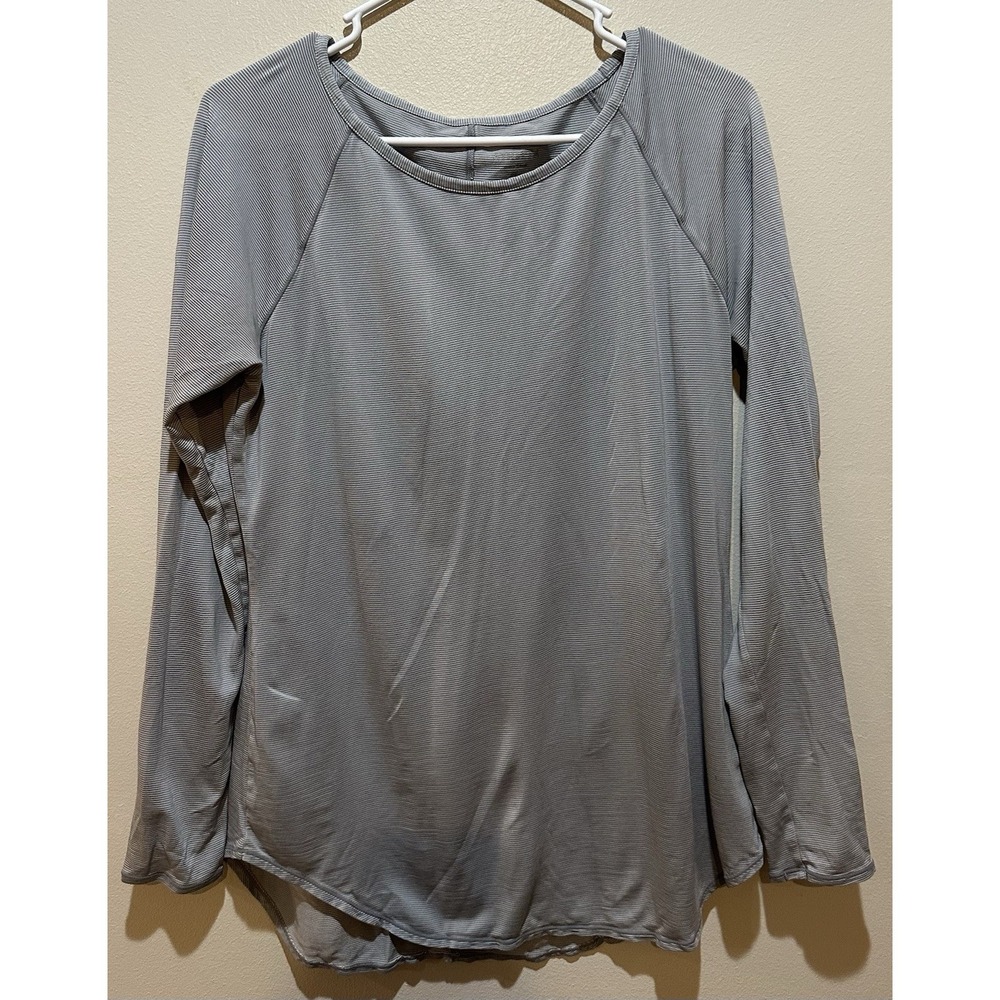 Athleta Women's  Shanti Micro Stripe Long Sleeve Tee‎ Size Medium